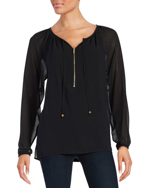 michael michael kors blouses black|Michael Kors blouse sale.